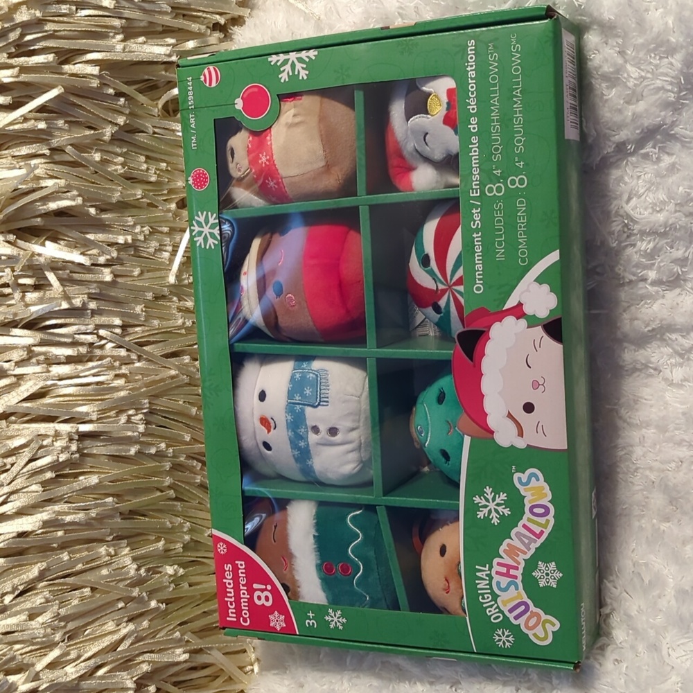 Squishmallows Ornament Set, Eight 4", NIB